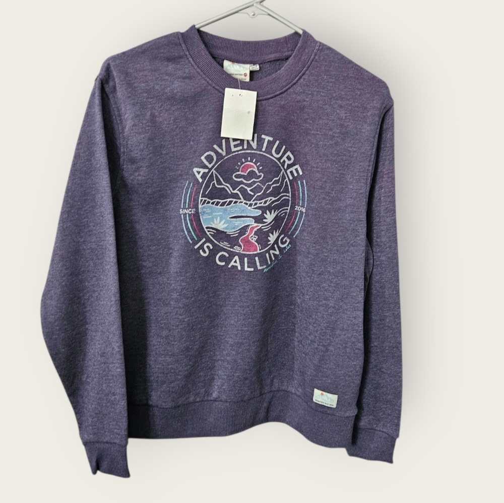 Blue Adventure Graphic Men's Sweater Size-M